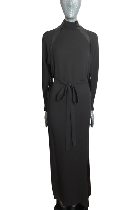 GEOFFREY BEENE - 1980s Silk & Sequin Evening Gown, Size 8