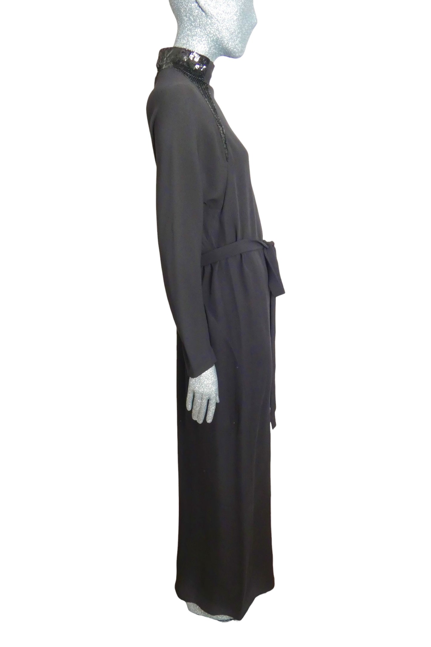 1980s Silk & Sequin Evening Gown, Size 8