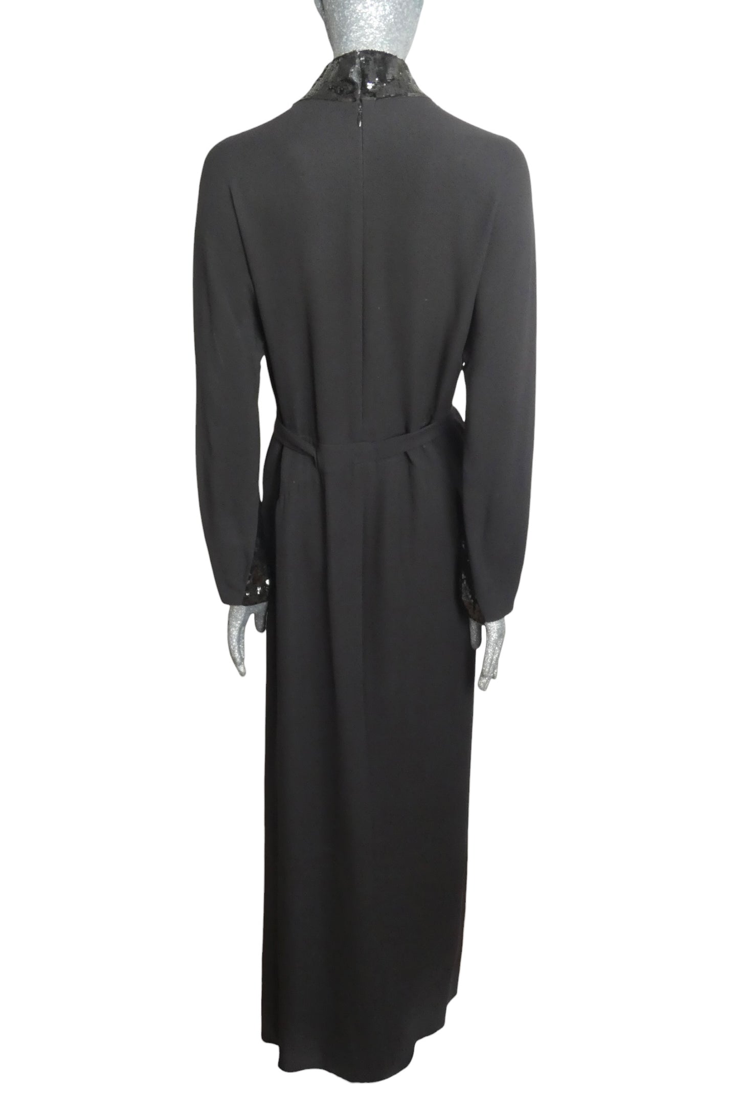 1980s Silk & Sequin Evening Gown, Size 8