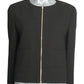 CHLOE - Black Wool Crepe Jacket with Silver Bracelet Cuffs, Size-8
