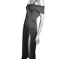 OFF-WHITE - 2018 Black Satin Sheath Dress, Size-12
