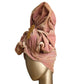KENNETH HOPKINS - 1940s Pink Velvet Turban and Gloves Set