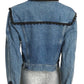 MOSCHINO - 1980s Braid Trimmed Denim Jacket, Size-8
