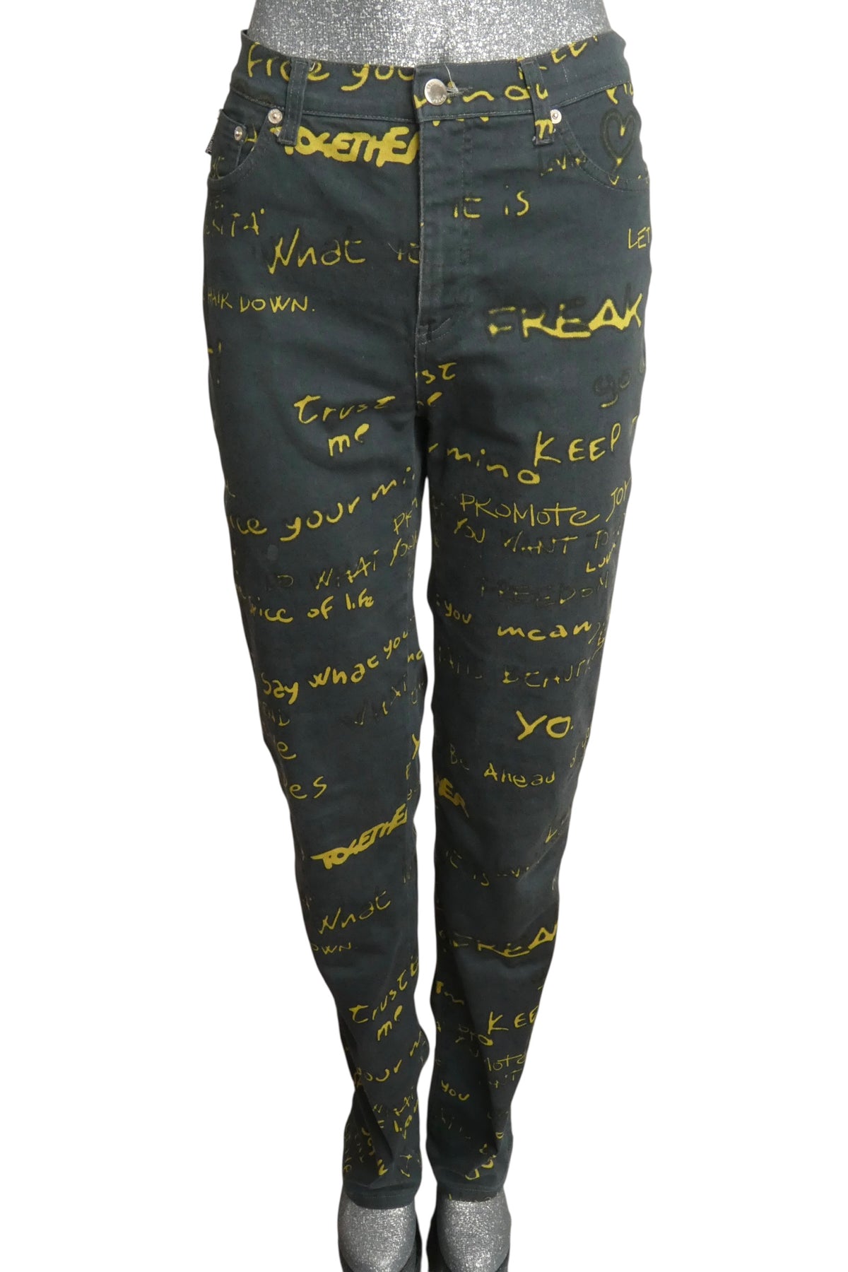 MOSCHINO CHEAP & CHIC - 1990s Cotton Print Trousers, Size-10