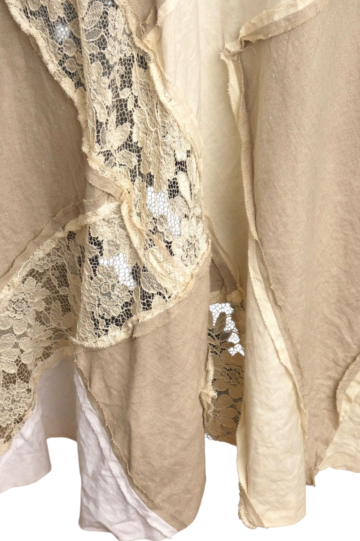 MOSCHINO COUTURE! - 1994 Linen & Lace Maxi Dress, Size-4
