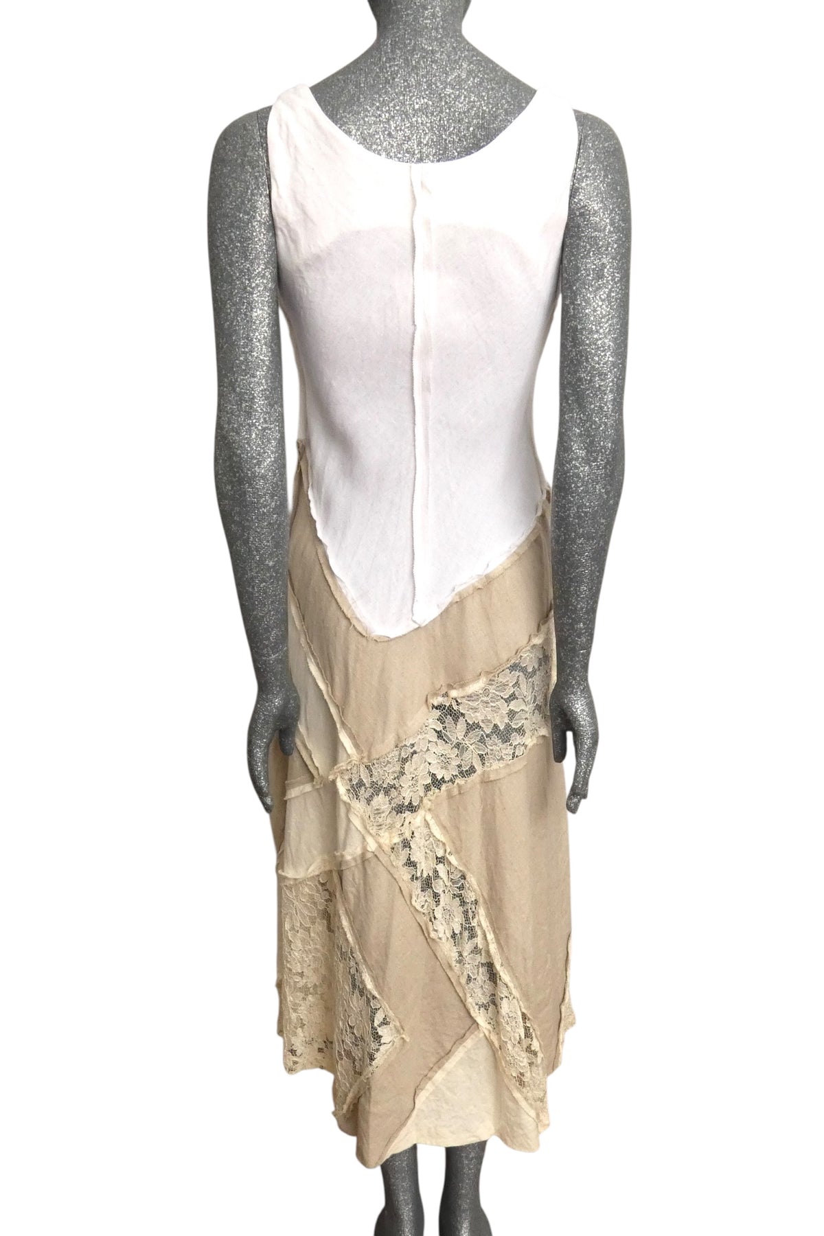 MOSCHINO COUTURE! - 1994 Linen & Lace Maxi Dress, Size-4