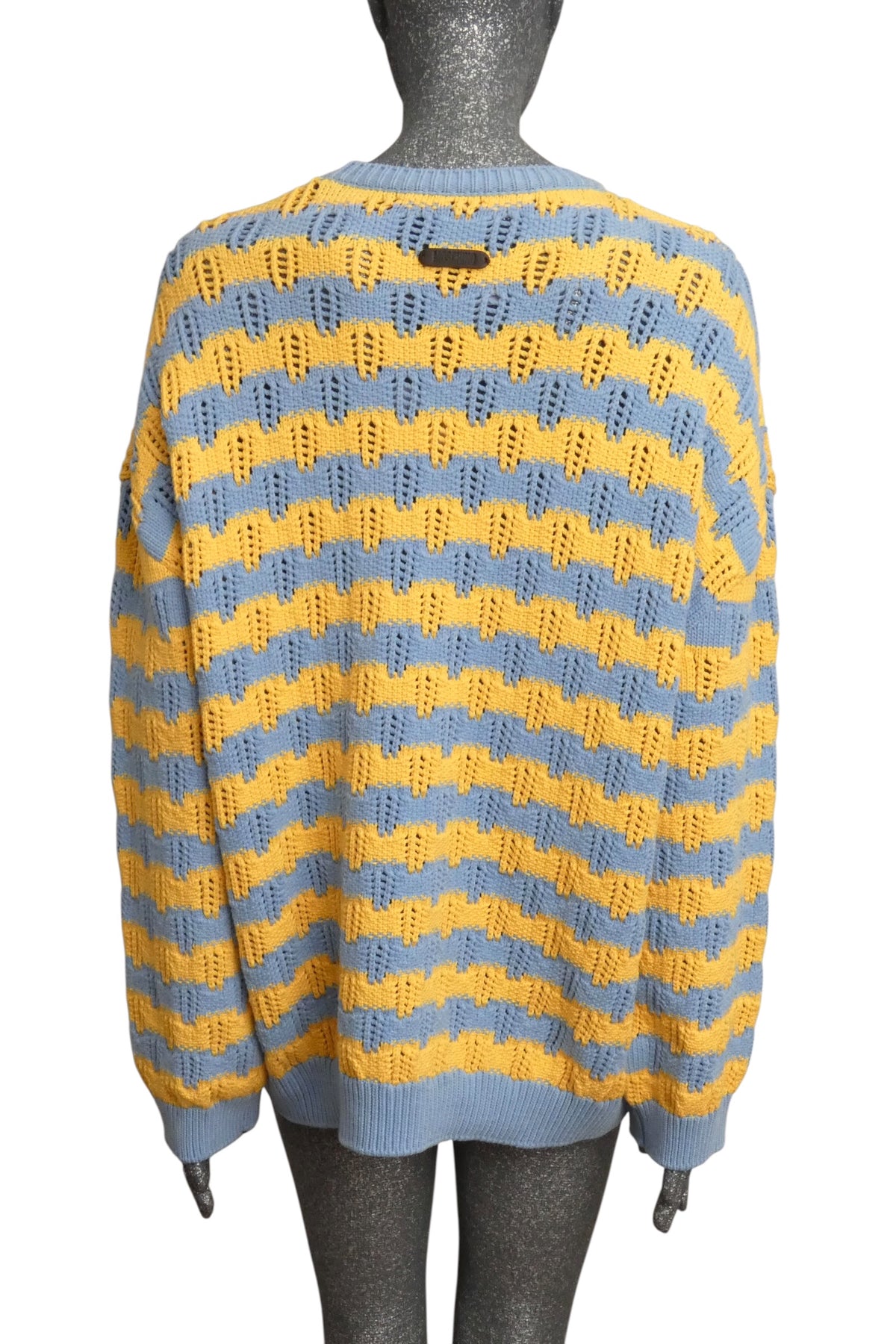 MOSCHINO COUTURE! - 2025 Blue & Yellow Cotton Stripe Sweater, Multiple Items Available