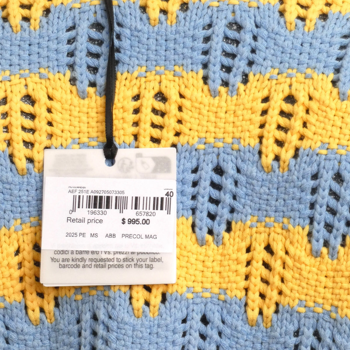 MOSCHINO COUTURE! - 2025 Blue & Yellow Cotton Stripe Sweater, Multiple Items Available