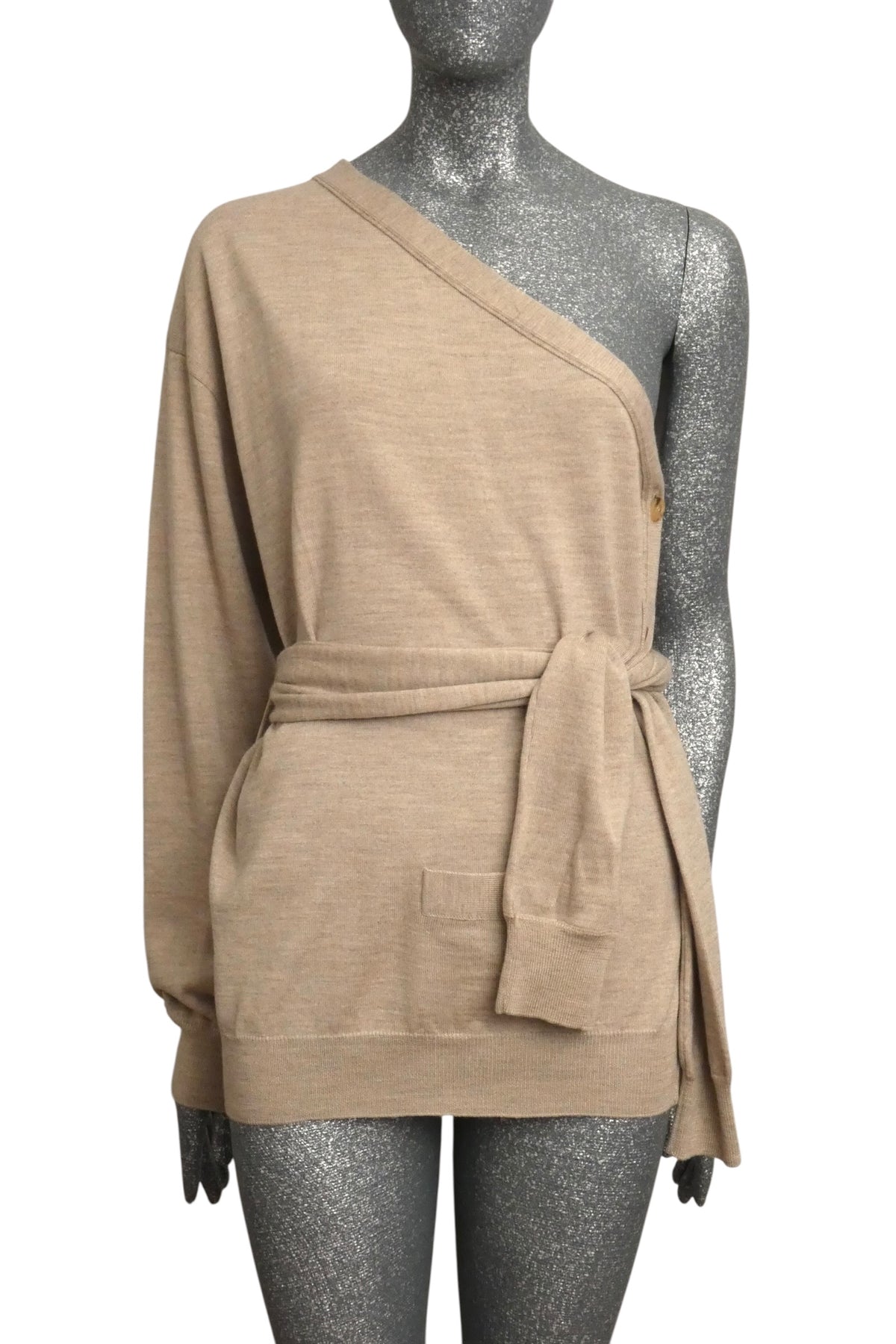 MOSCHINO COUTURE! - S2025 Brown One Shoulder Cardigan, Multiple Items Available