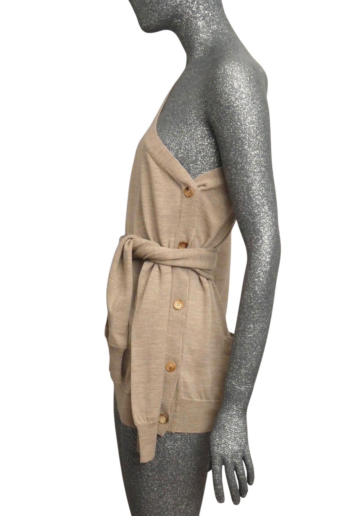 MOSCHINO COUTURE! - S2025 Brown One Shoulder Cardigan, Multiple Items Available