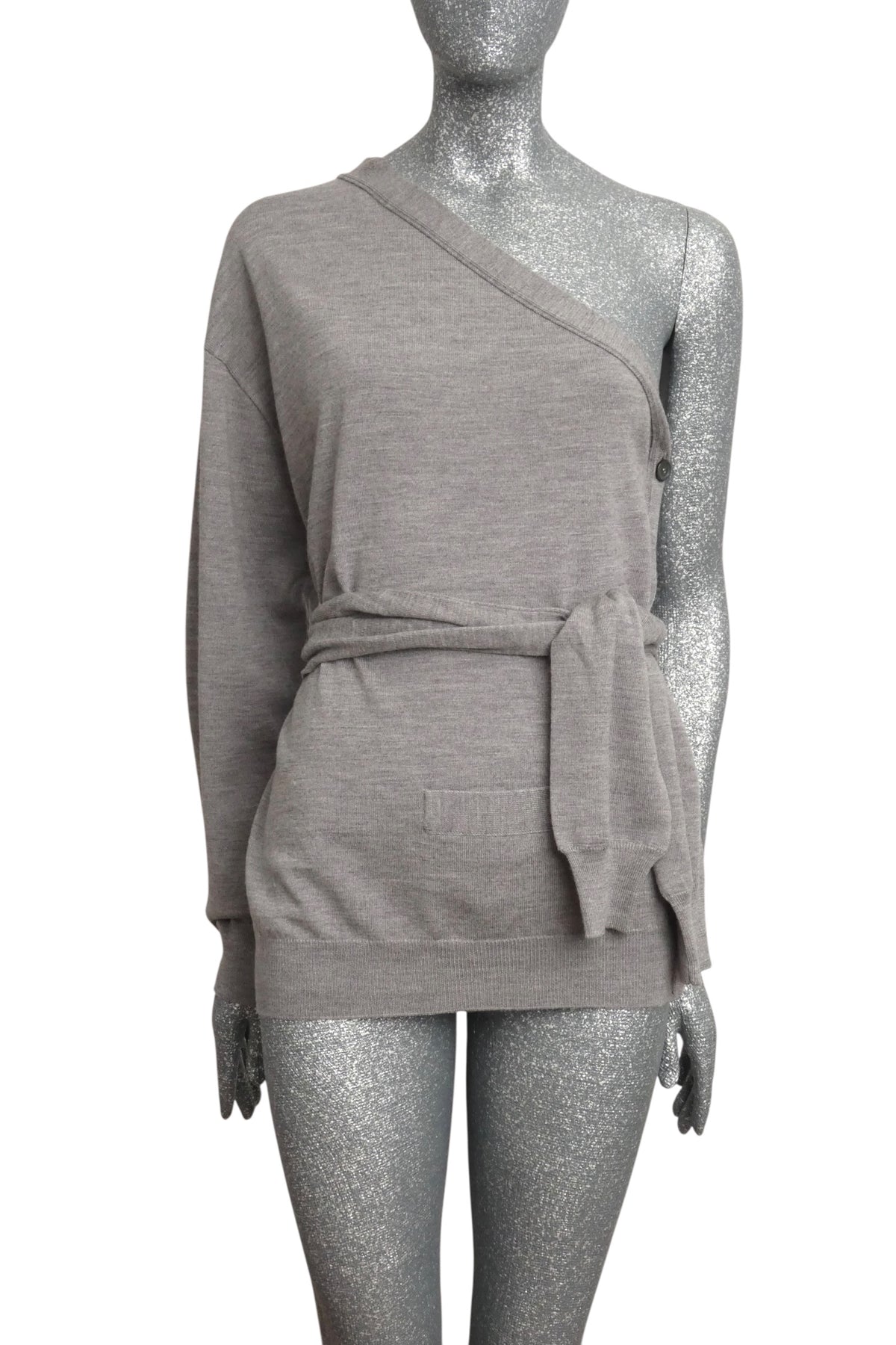 MOSCHINO COUTURE! - S2025 Grey One Shoulder Cardigan, Multiple Items Available