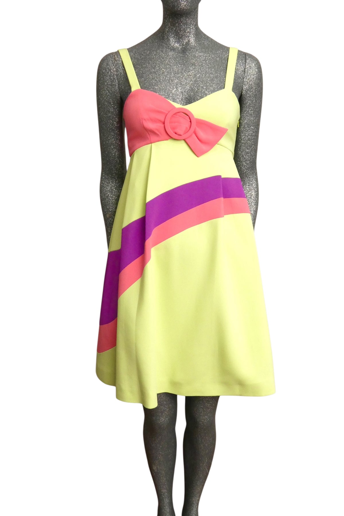 MOSCHINO COUTURE! - R2023 Lime & Pink Color Block Dress, Multiple Items Available