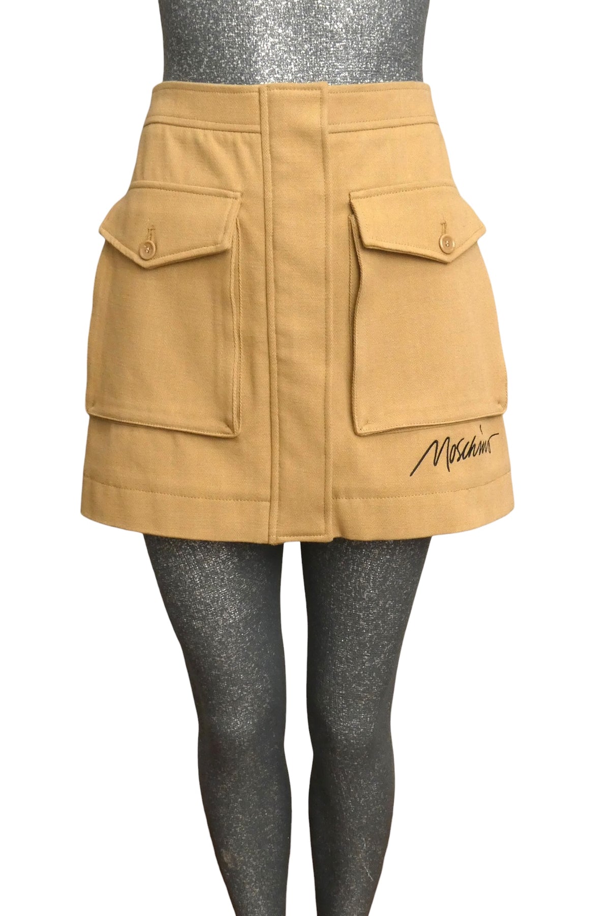 MOSCHINO COUTURE! - 2024 NWT Khaki Cargo Pocket Skirt, Size-6