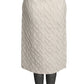 MOSCHINO COUTURE! - 2025 White & Black Sweater Knit Skirt, Size-10