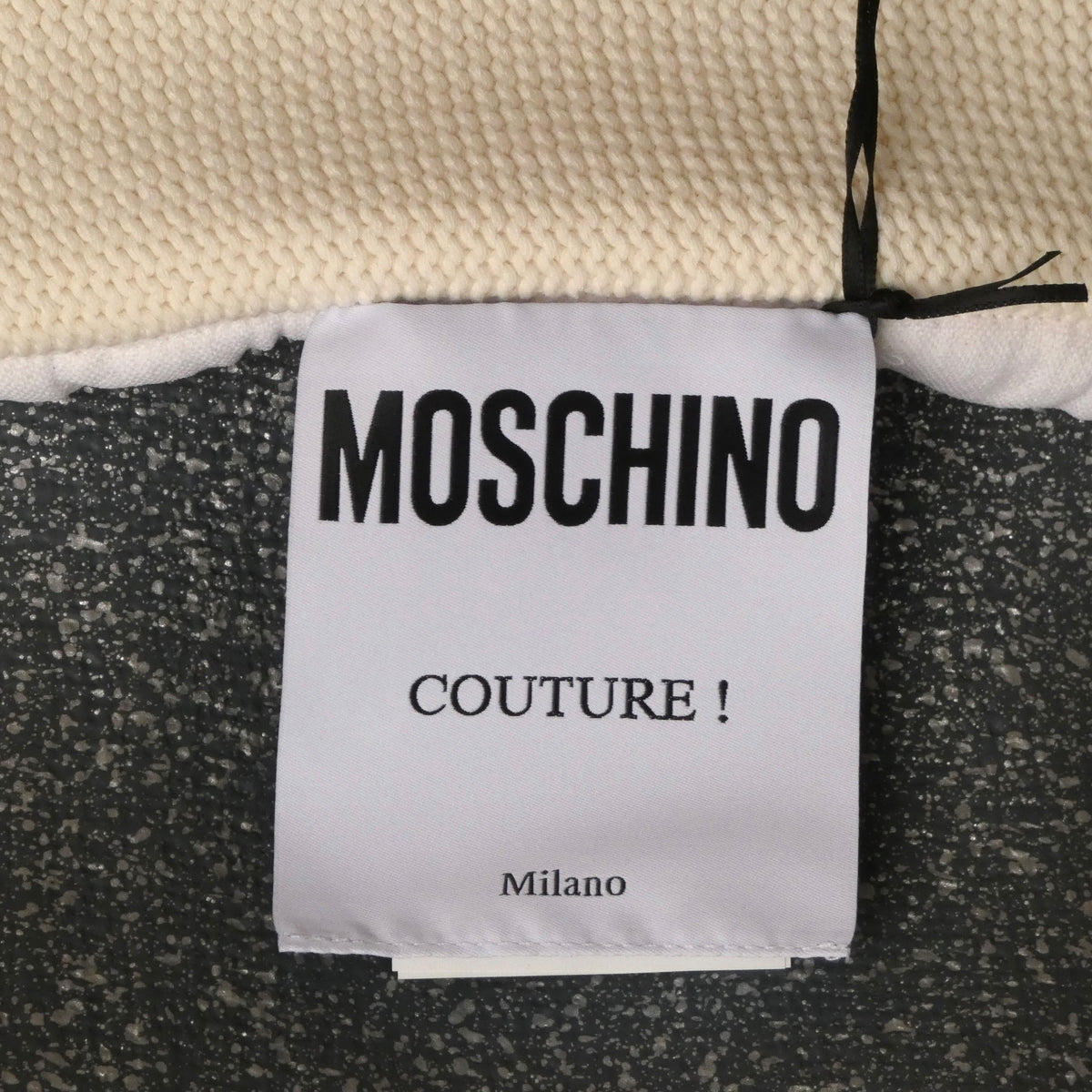 MOSCHINO COUTURE! - 2025 White & Black Sweater Knit Skirt, Size-10