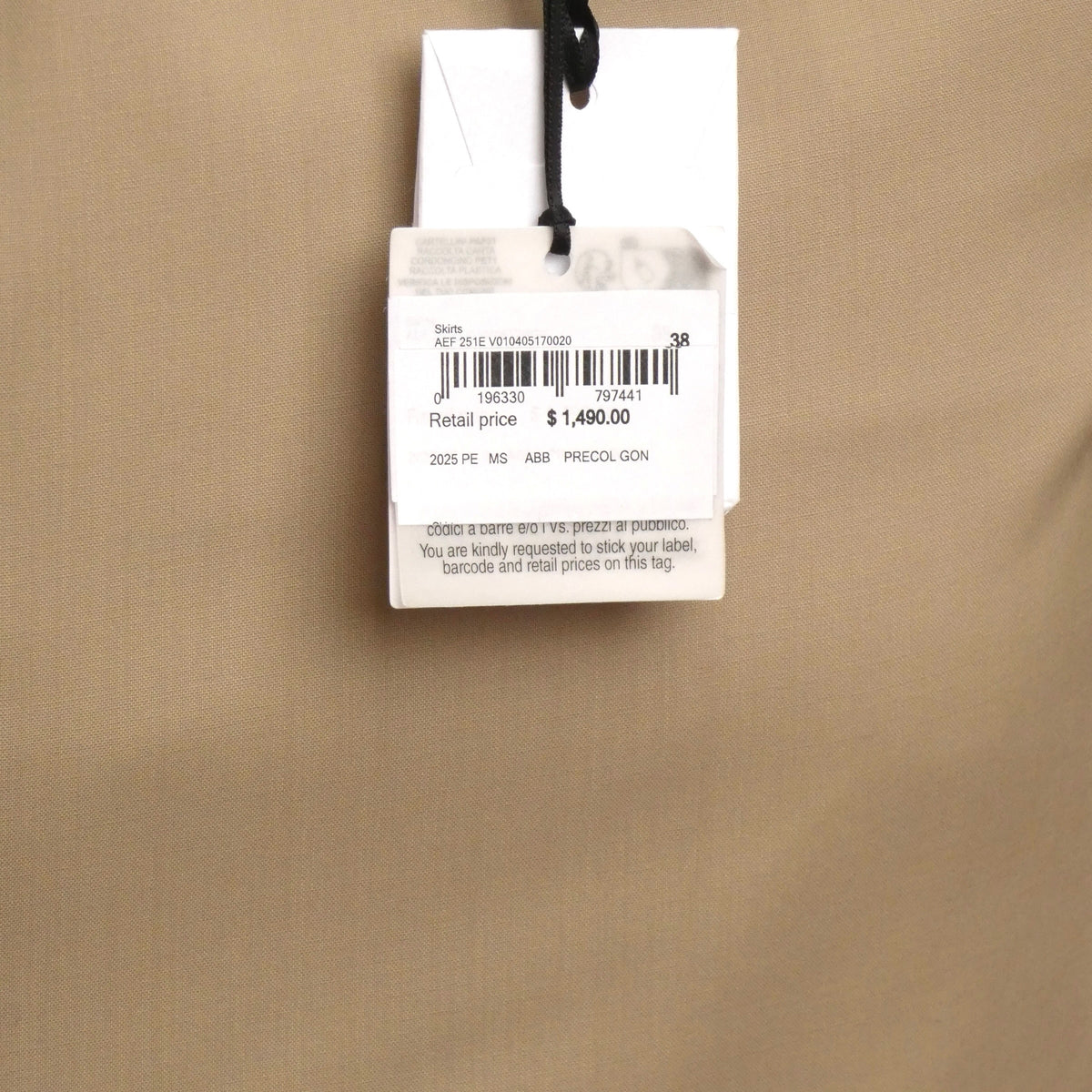MOSCHINO COUTURE! - R2025 Khaki Gabardine Skirt, Multiple Items Available