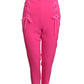 MOSCHINO COUTURE! - Fuchsia Wool Lace-up Slacks, Size-2