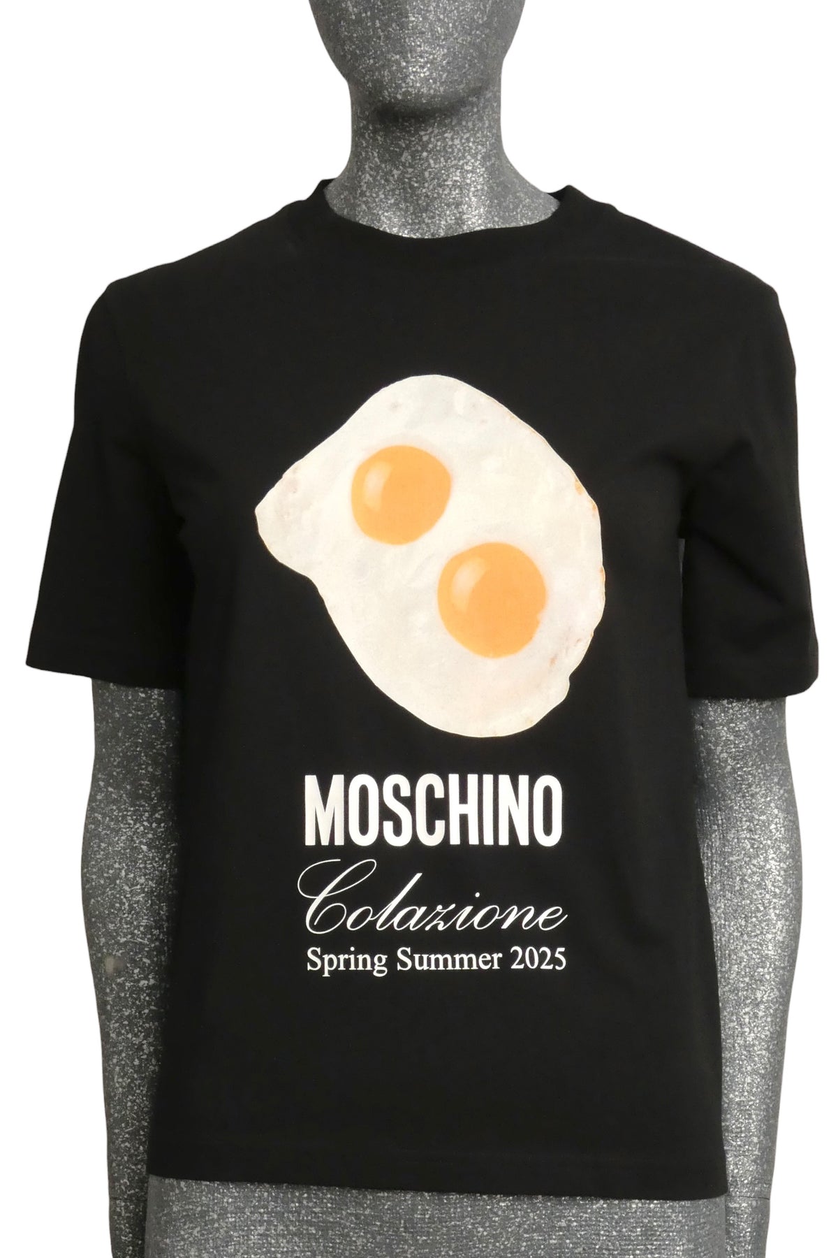 MOSCHINO COUTURE! - S2025 Black & White Fried Egg T-Shirt, Multiple Items Available