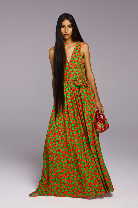 MOSCHINO COUTURE! - 2024 Red & Green Cherry Print Dress, Multiple Sizes Available