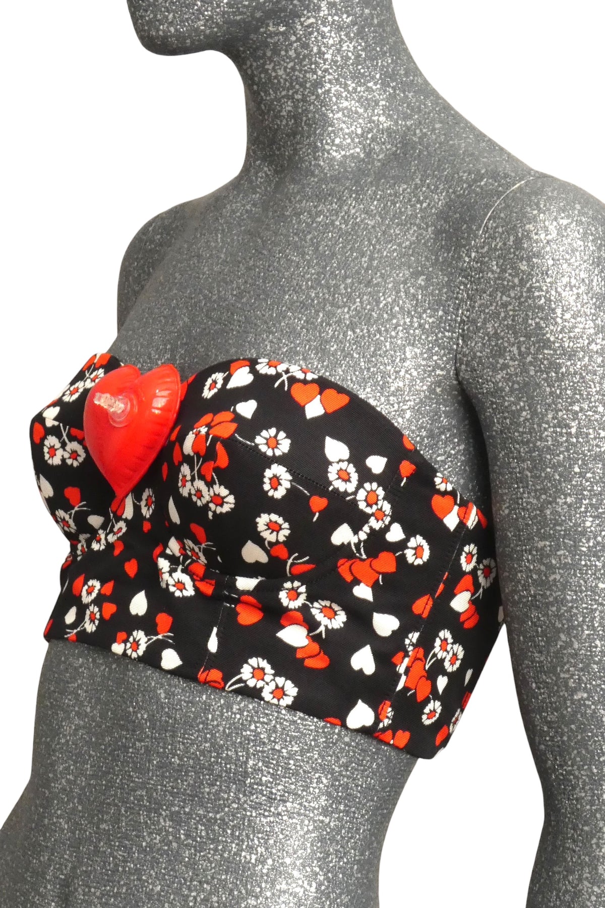 MOSCHINO COUTURE! - S2023 Black & Red Heart Bustier, Multiple Items Available