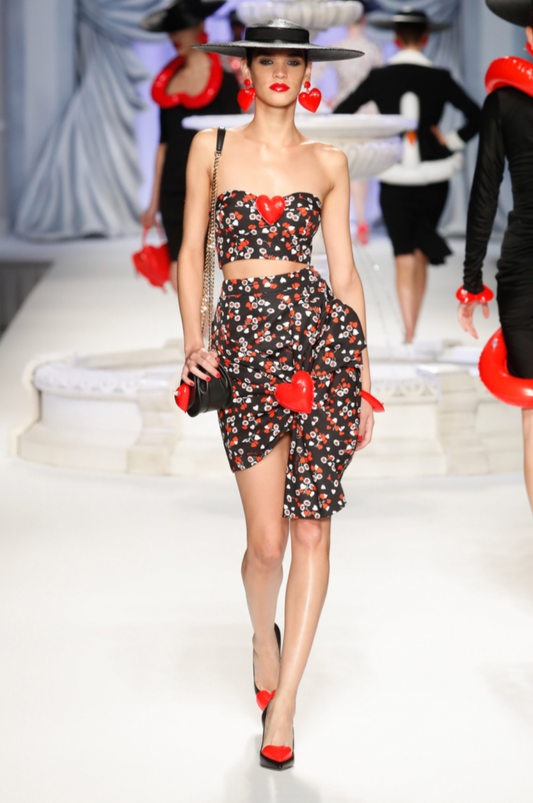 MOSCHINO COUTURE! - S2023 Black & Red Heart Bustier, Multiple Items Available