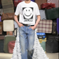 MOSCHINO COUTURE! - 2025 White & Black Smiley T-Shirt, Multiple Sizes Available