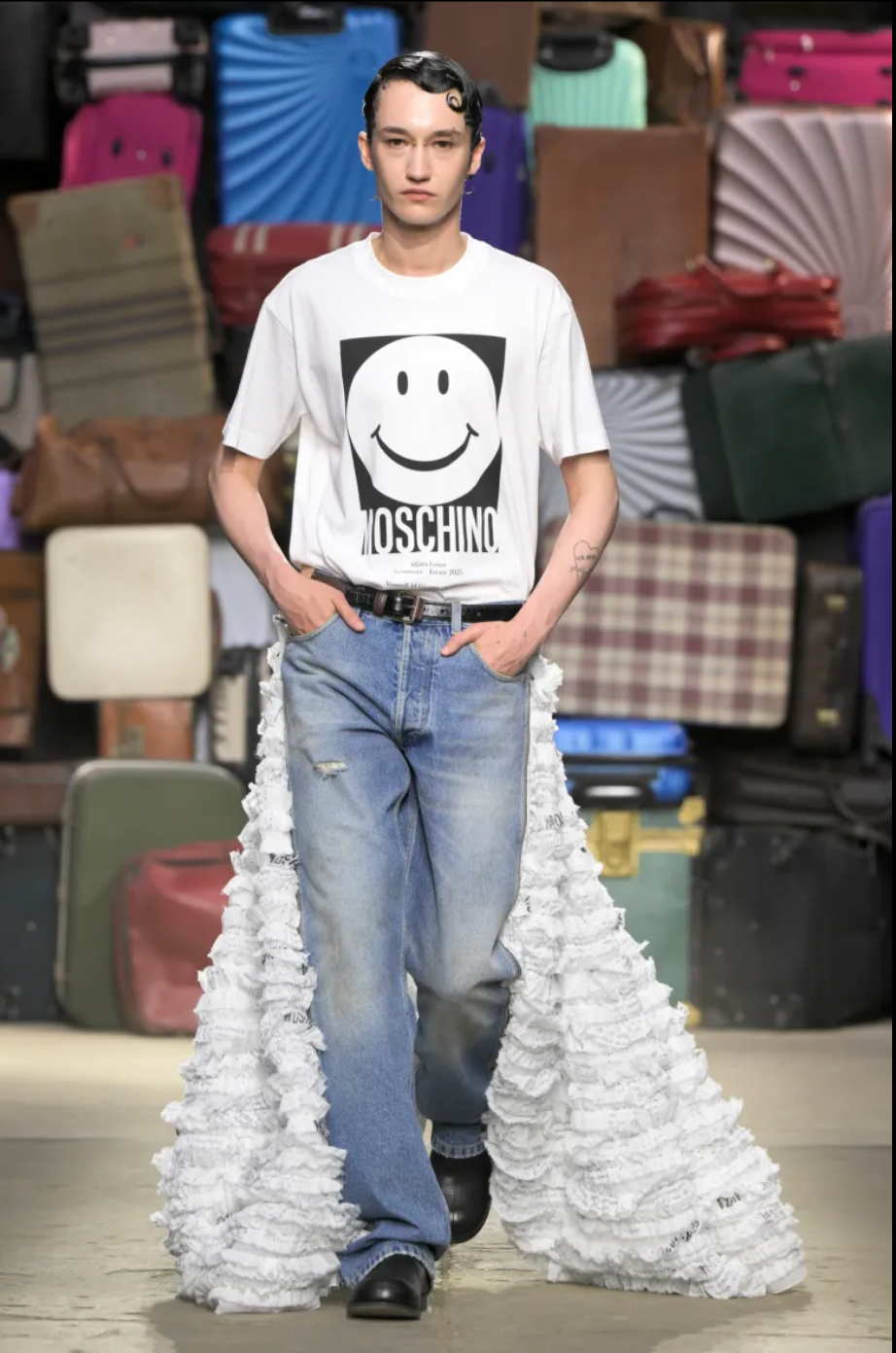 MOSCHINO COUTURE! - 2025 White & Black Smiley T-Shirt, Multiple Sizes Available