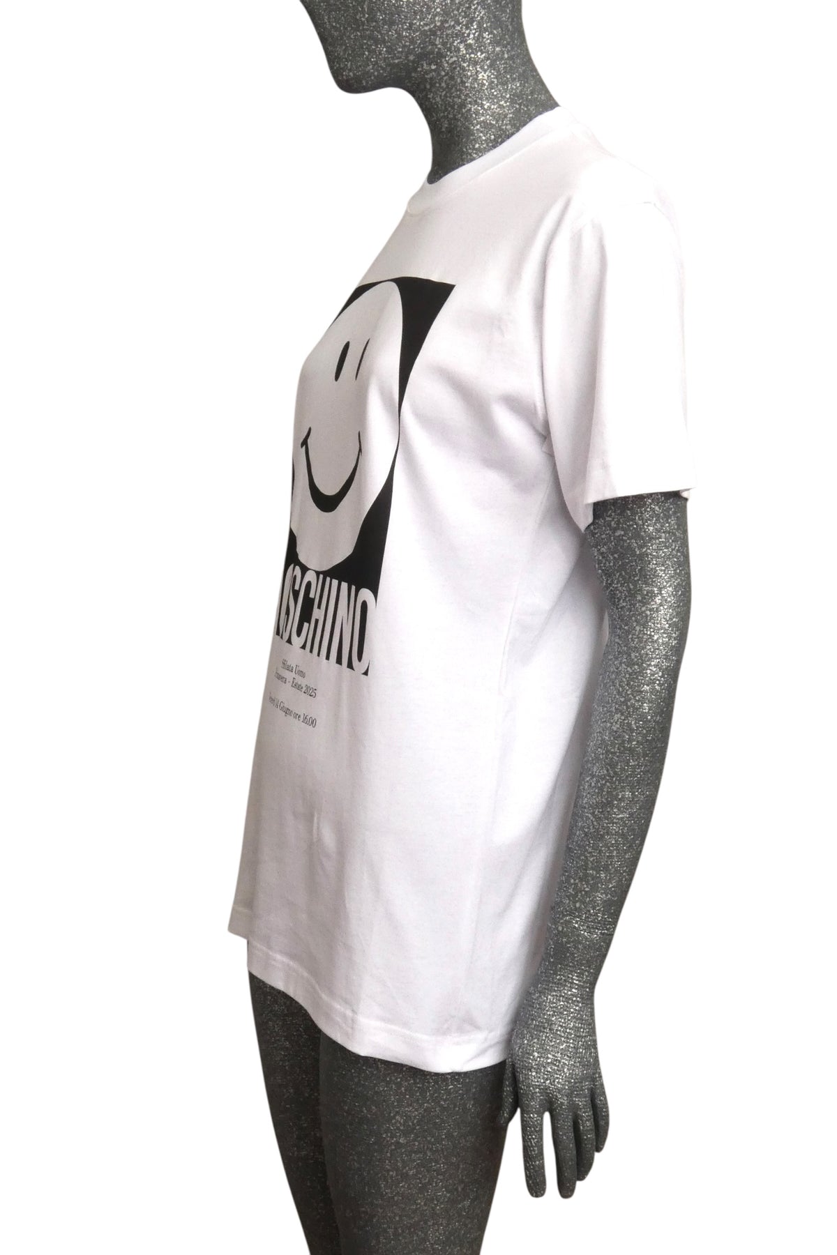 MOSCHINO COUTURE! - 2025 White & Black Smiley T-Shirt, Multiple Sizes Available