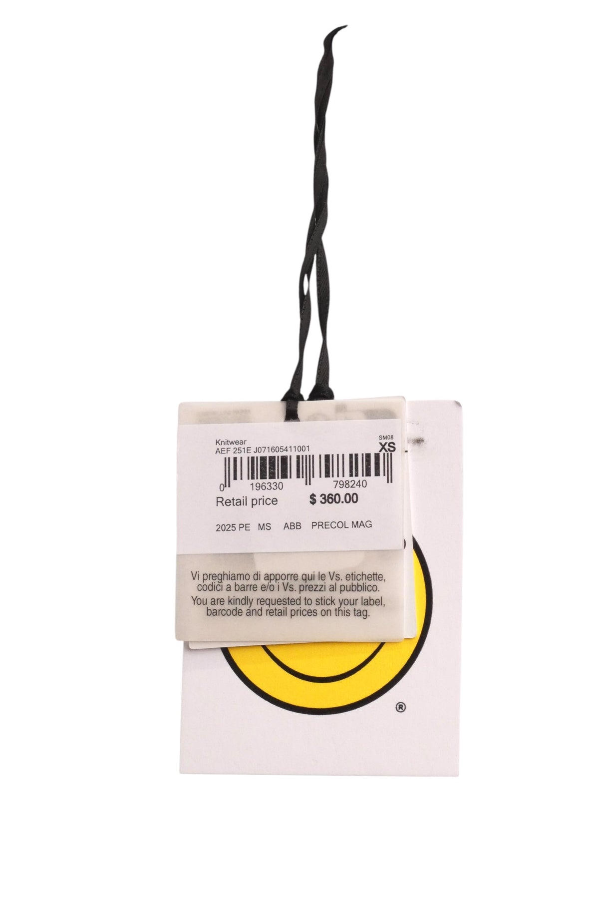 MOSCHINO COUTURE! - 2025 White & Black Smiley T-Shirt, Multiple Sizes Available