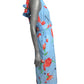 MOSCHINO COUTURE! - R2025 Blue & Red Floral Cotton Dress, Size-2