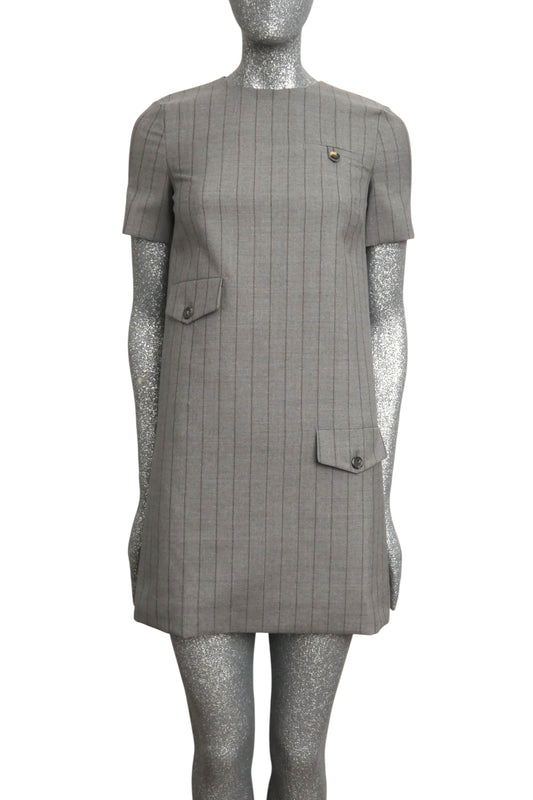 MOSCHINO COUTURE! - 2025 Grey Pinstripe Wool Dress, Multiple Sizes Available