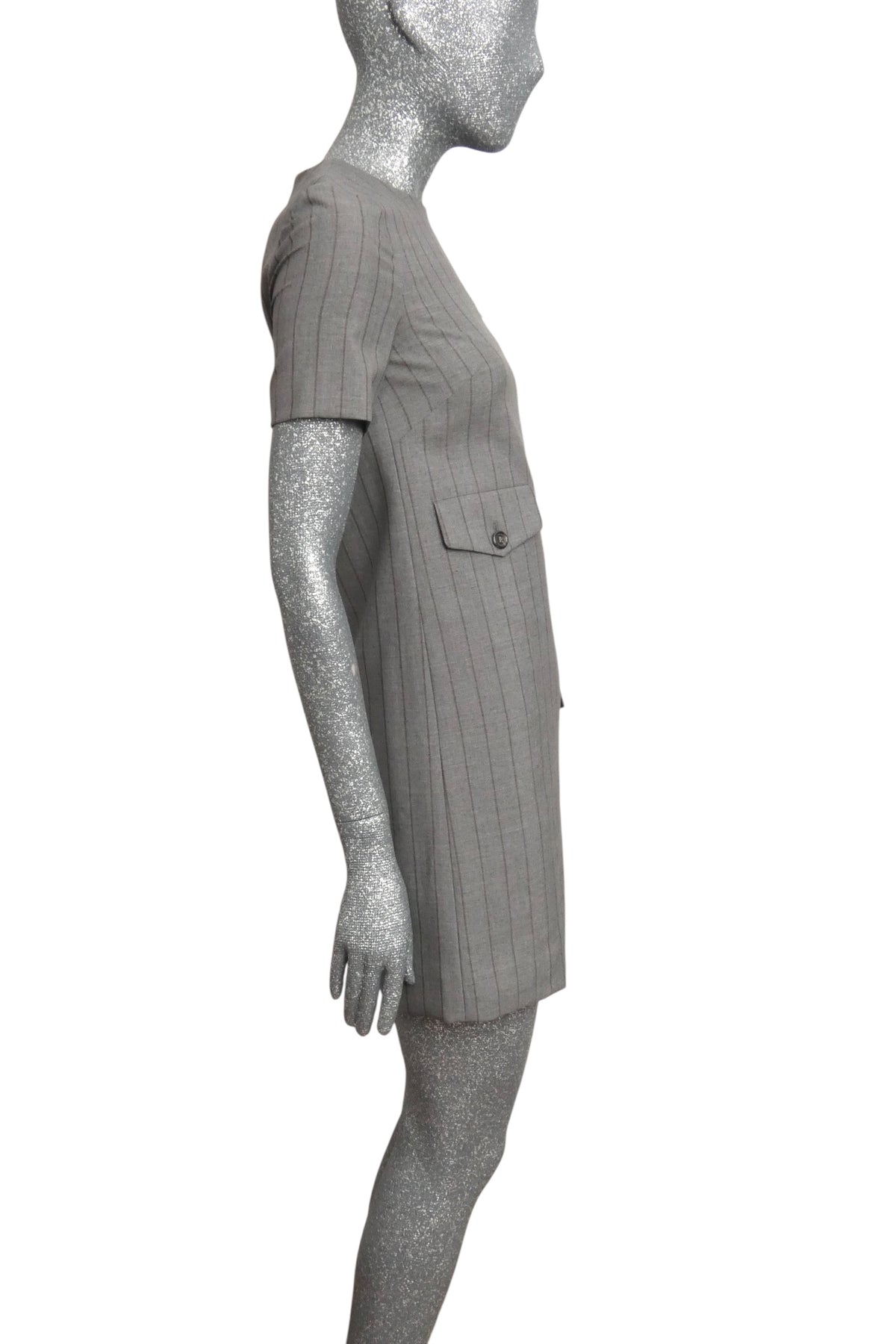 MOSCHINO COUTURE! - 2025 Grey Pinstripe Wool Dress, Multiple Sizes Available