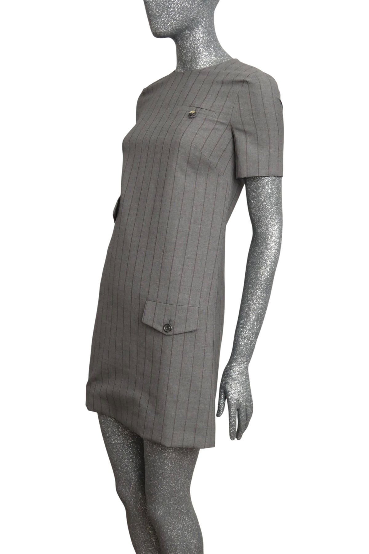 MOSCHINO COUTURE! - 2025 Grey Pinstripe Wool Dress, Multiple Sizes Available