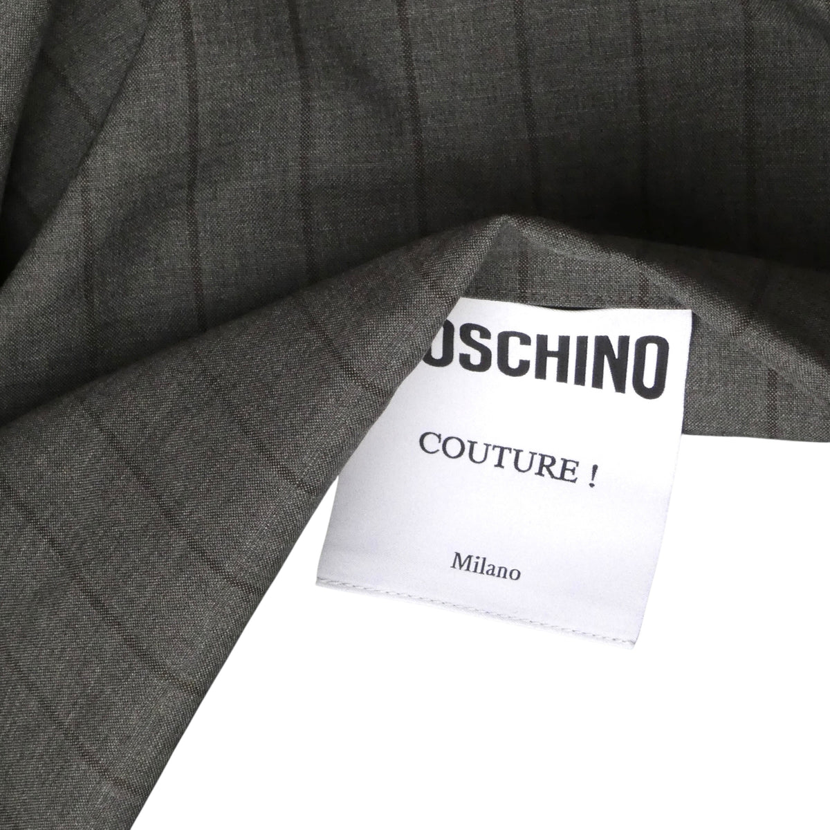 MOSCHINO COUTURE! - 2025 Grey Wool Pinstripe Halter Dress, Multiple Items Available
