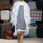 MOSCHINO COUTURE! - 2025 Grey Wool Pinstripe Halter Dress, Multiple Items Available