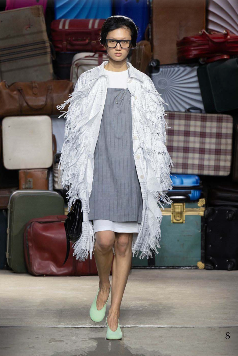 MOSCHINO COUTURE! - 2025 Grey Wool Pinstripe Halter Dress, Multiple Items Available