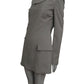 MOSCHINO COUTURE! - R2025 Grey One Shoulder Blazer, Size-4