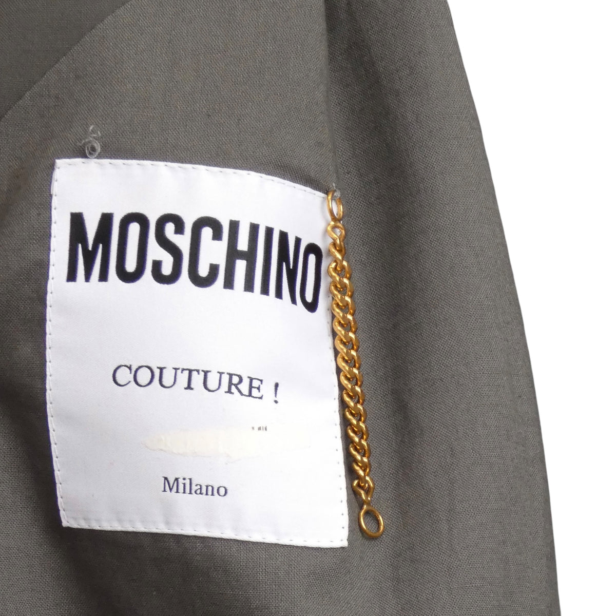 MOSCHINO COUTURE! - R2025 Grey One Shoulder Blazer, Size-4