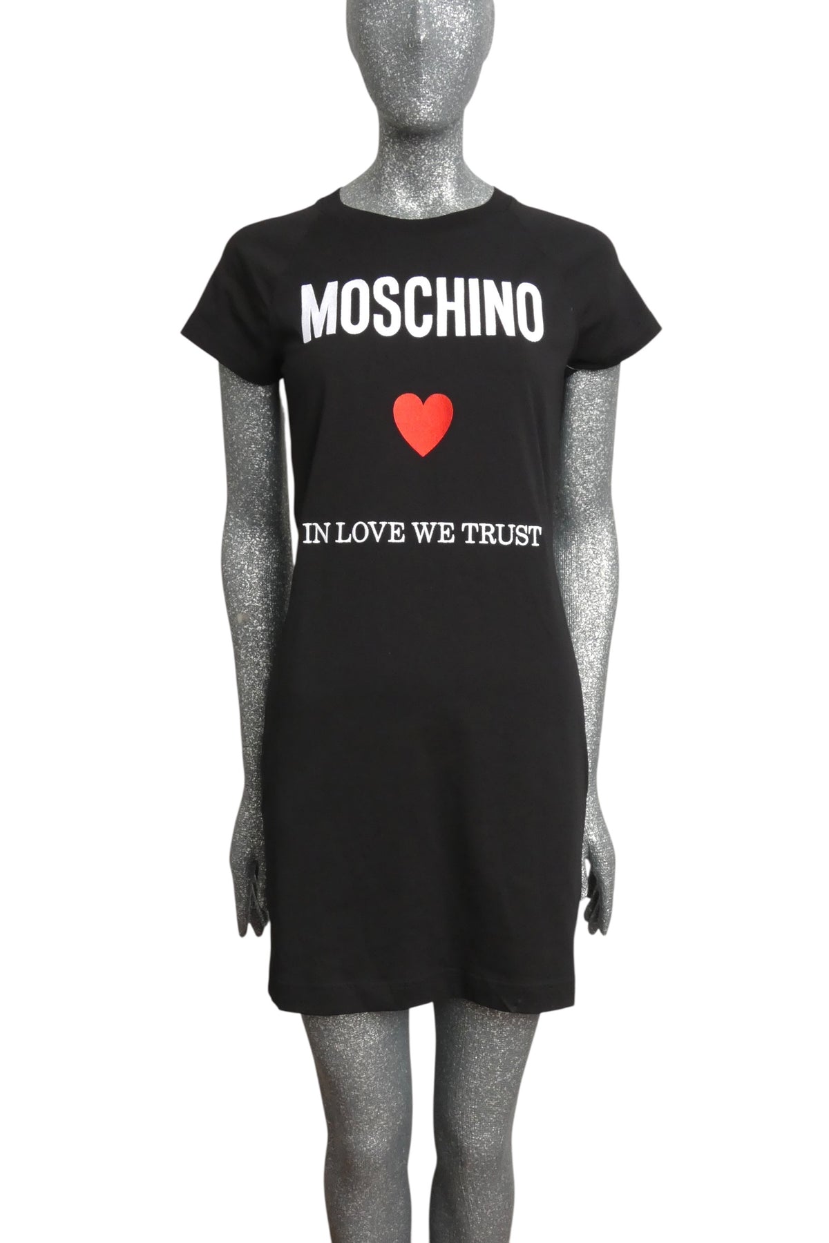 MOSCHINO COUTURE! - 2024 Black Embroidered T-Shirt Dress, Size-6