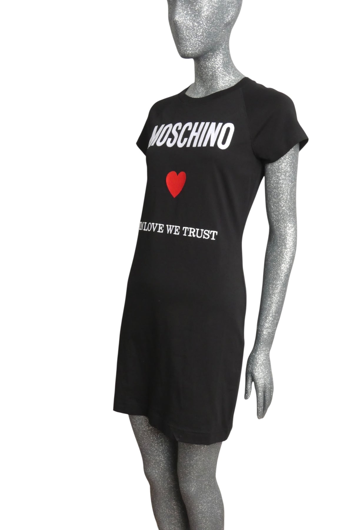 MOSCHINO COUTURE! - 2024 Black Embroidered T-Shirt Dress, Size-6