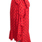 MOSCHINO COUTURE! - R2024 Red & Black Silk Polka Dot Skirt, Size-4