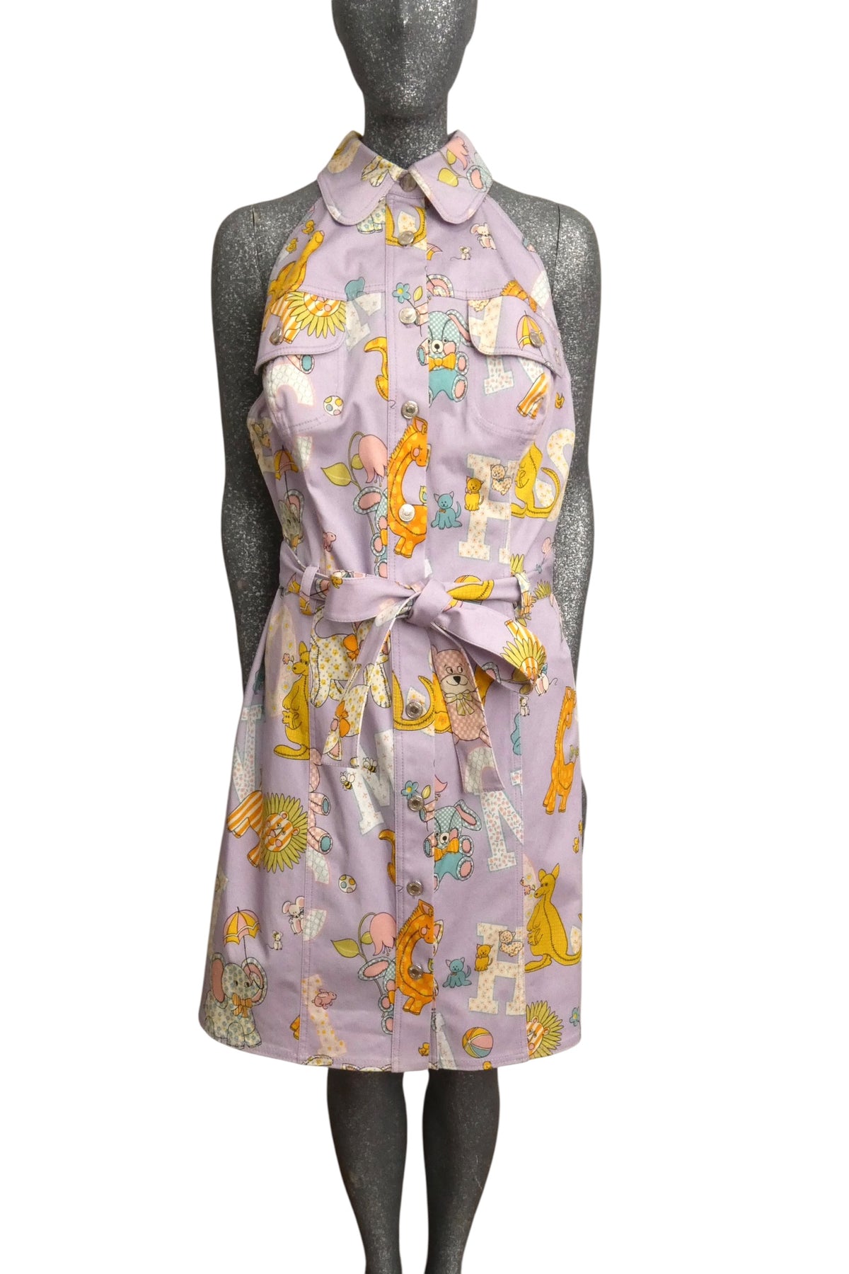 MOSCHINO COUTURE! - S2022 Lavender Animal Print Dress, Size-12