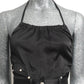MOSCHINO JEANS - 2024 Black Satin Jean Halter Top, Size-2