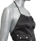 MOSCHINO JEANS - 2024 Black Satin Jean Halter Top, Size-2