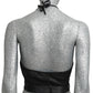 MOSCHINO JEANS - 2024 Black Satin Jean Halter Top, Size-2