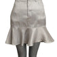 MOSCHINO JEANS - 2024 Silver Metallic Trumpet Skirt, Size-6