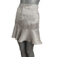 MOSCHINO JEANS - 2024 Silver Metallic Trumpet Skirt, Size-6