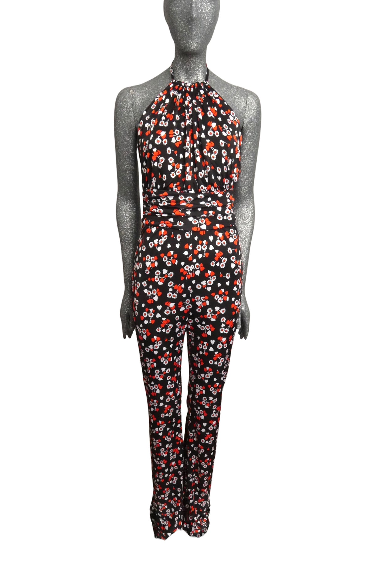 MOSCHINO COUTURE! - 2023 Black & Red Heart Knit Jumpsuit, Multiple Sizes Available
