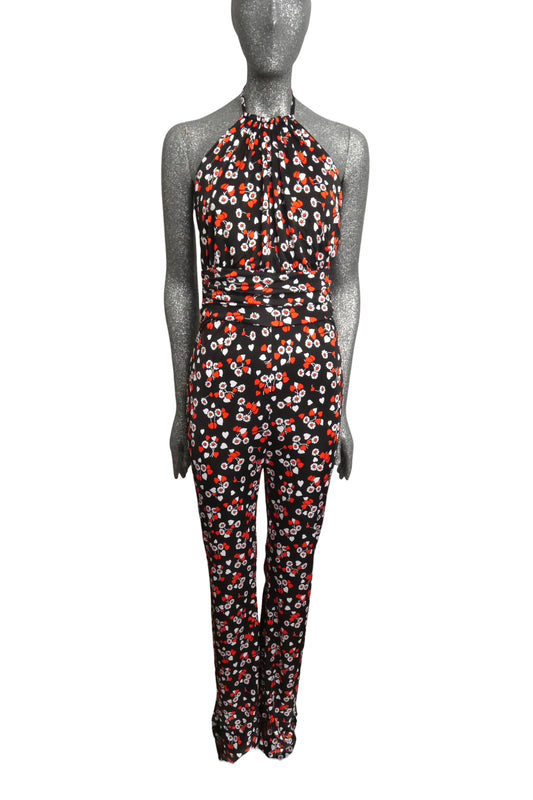 MOSCHINO COUTURE! - 2023 Black & Red Heart Knit Jumpsuit, Multiple Sizes Available
