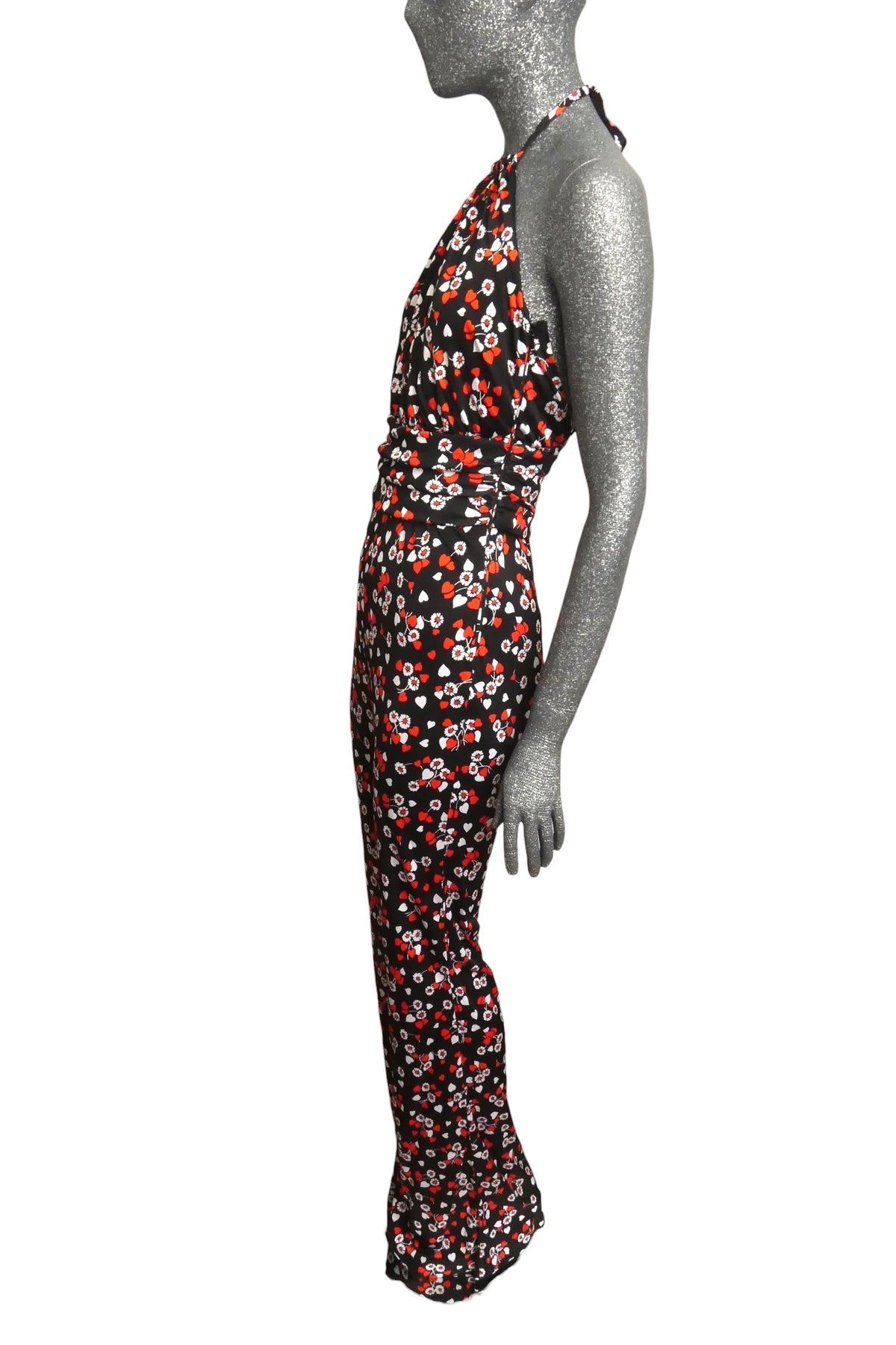 MOSCHINO COUTURE! - 2023 Black & Red Heart Knit Jumpsuit, Multiple Sizes Available